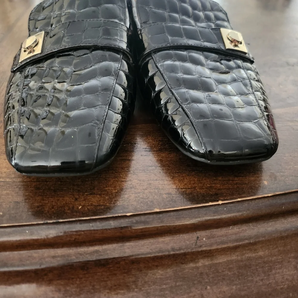 Kate Spade Darien Loafers Croc Embossed Patent Leather Size 8.5